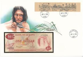 Guyana 1983. 1$ felbélyegzett borítékban, bélyegzéssel T:UNC Guyana 1983. 1 Dollar in envelope with stamp and cancellation C:UNC