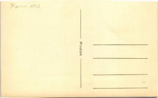 1943 Kosna, Todoskány, Cosna; vasútállomás, magas rangú katonatiszt kitüntetésekkel, sínautó (pályak...