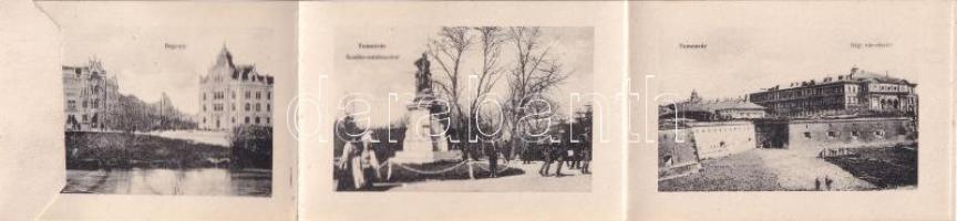 1909 Temesvár, Timisoara; Józsefvárosi pályaudvar, vasútállomás. Leporellolap 10 képpel / Iosefin ra...