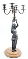 Gyertyatartó.
Antik figurális gyertyatartó, spiáter női alak kezében szürke fém 5 ágú gyertyatartóv...