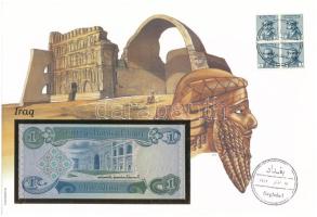 Irak 1980. 1D borítékban, alkalmi bélyeggel és bélyegzéssel T:UNC Iraq 1980. 1 Dinar in envelope with stamps and cancellations C:UNC