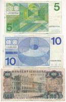 Vegyes: Ausztria 1960. 100Sch + Hollandia 1973. 5G + 1968. 10G T:F
Mixed: Austria 1960. 100 Schilli...