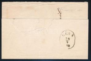 1873 Látványosan elfogazott Réznyomat 5kr levélen "PEST" - Léva + kék cégbélyegző / Mi 10 ...