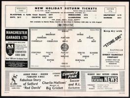 1968 Manchester United - Ferencváros futballmeccs prospektusa, 12p