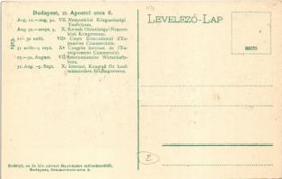 Budapest VIII. Vas utcai Községi felső kereskedelmi iskola. Hátoldalon VII. Nemzetközi Közgazdasági ...