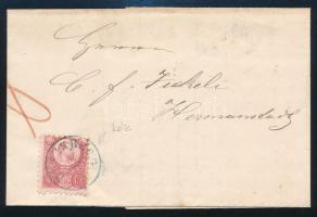 1872 Réznyomat 5kr levélen / on cover, kék / blue "RUSZKBERG"