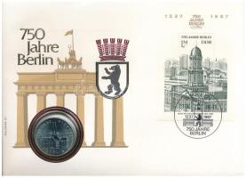 Német Demokratikus Köztársaság 1987. 5M Cu-Ni Nikolai Viertel felbélyegzett borítékban, bélyegzéssel T:1 GDR 1987. 5 Mark Cu-Ni Nikolai Viertel in envelope with stamp and cancellation C:UNC