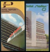 cca 1970-1980 4 db retró hotel-ismertető prospektus