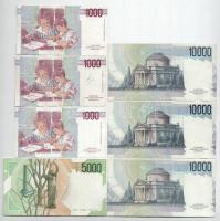 Olaszország 1984. 10.000L (3x) + 1985. 5000L + 1990. 1000L (3x) T:F
Italy 1984. 10.000 Lire (3x) + ...