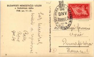 1948 Budapest XIV. Nemzetközi Vásár a Centenárium évében, BNV, Magyar Közpinti Híradó + So. Stpl