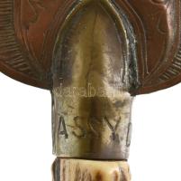 Lovassy Dezső őrnagy jelzéssel szecessziós levélbontó kés, agancs nyéllel, 36 cm