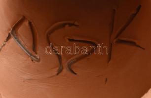 Antalfiné Szente Katalin: Fehér ruhás lány. Mázas kerámia figura, kézzel festett, jelzett, hibátla 1...