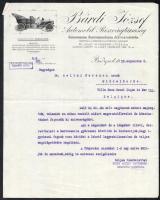 1910 Bp., Bárdi József Automobil Részvénytársaság fejléces levélpapírjára írt levél