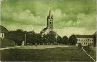 1929 Szászrégen, Reghin; Evangélikus templom és leányiskola / Lutheran church and girl school (EK)