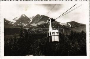 1940 Tátra, Vysoké Tatry; Lanová dráha na Lomnicky stít / Lomnici csúcs, Drótkötélvasút / cable car and railway