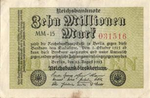 Német Birodalom / Weimari Köztársaság 1923. 10.000.000M (6x) közte kis ugrású ill. egymás utáni sors...