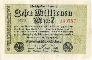 Német Birodalom / Weimari Köztársaság 1923. 10.000.000M (6x) közte kis ugrású ill. egymás utáni sors...