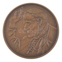 Kiss György (1943-) 1991. II. János Pál pápa látogatása hazánkban bronz kétoldalas emlékérem műanyag tokban (42mm) T:1