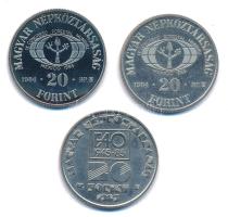 1984. 20Ft Cu-Ni "FAO - Védd az erdőt" BU és PP érmepár (2xklf) + 1985. 20Ft "FAO&quo...