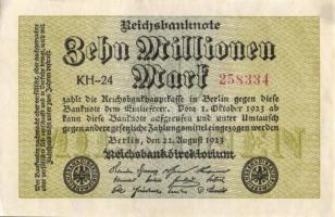 Német Birodalom / Weimari Köztársaság 1923. 10.000.000M (6x) közte kis ugrású sorszámokkal T:II+,II,...