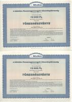 Budapest 2000. "Reanal Finomvegyszergyár Részvénytársaság" névre szóló törzsrészvénye 10.0...