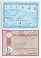 ~2000-2010. 4db klf betétjegy, takarékszelvény, közte kitöltetlen és lyukasztással érvénytelenített ...