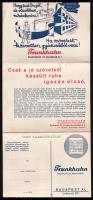 cca 1930 Trunkhahn posztógyár reklámos kihajtható levelezőlap