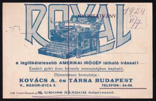 Royal írógép reklám nyomtatvány 2 oldalas