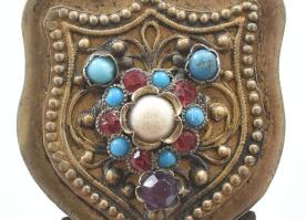 Antik ezüst (Ag) midertű ( egy, a fűzőre emlékeztető ruhanemű) jelzett 13 latos fémjel, kövekkel ékí...