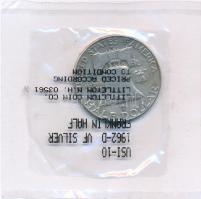 Amerikai Egyesült Államok 1962. 1/2$ Ag "Franklin" fóliacsomagolásban T:VF patina
USA 196...