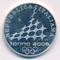 Olaszország 2005. 10E Ag "XX. Téli Olimpia 2006 - Síelés" kapszulában T:PP patina, ujjleny...