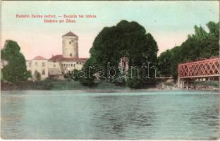 Zsolna, Sillein, Zilina; Budatin vár, vasúti híd. Biel L. kiadása / Budatínsky hrad / castle, railway bridge (EK)