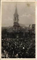 1938 Érsekújvár, Nové Zámky; bevonulás / entry of the Hungarian troops + "1938 Érsekújvár visszatért" So. Stpl. (fl)