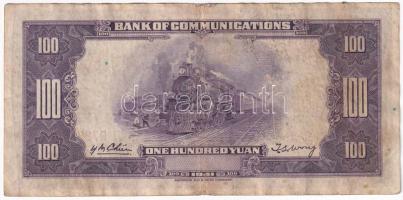 Kínai Köztársaság / Bank of Communications 1941. 100Y T:F fo. Chinese Republic / Bank of Communicati...