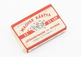 Magyar Kártya, eredeti csomagolásában, Játékkártyagyár és Nyomda, 7×4,5 cm