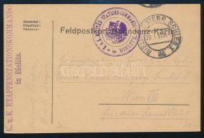 1915 Tábori posta levelezőlap / Field postcard "K.u.k. MILITAR STATIONS COMMANDO in BIELITZ"