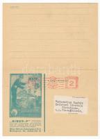 1936 Biber-F. Biber Művek Kátrányipari Rt. kinyitható reklámlapja. Budapest, Jókai tér 8