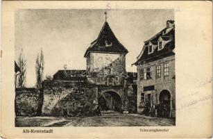 Brassó, Kronstadt, Brasov; Alt-Kronstadt, Schwarzgässertor / óváros, kapu / old town, gate (EK)