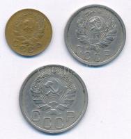 Szovjetunió 1936. 1k Al-bronz + 15k Cu-Ni + 20k Cu-Ni T:XF patina
Soviet Union 1936. 1 Kopeck Al-br...