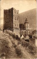 Brassó, Kronstadt, Brasov; Schwarzenturm u. ev. Stadtpfarrkirche / Fekete-torony és evangélikus templom / tower, Lutheran church (EK)