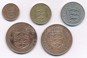 Jersey 1945-1971. 1/12sh - 5p (5xklf) közte forgalmi emlékérmék is T:AU,XF patina, kis karc
Jersey ...