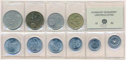 1985. 2f-20Ft (10xklf) érmés forgalmi sor fóliatokban T:1 apró ragasztónyom a tokon Adamo FO18