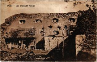 Piski, Simeria; Az aranyvár romjai. Vasúti Levelezőlapárusítás 4218. / castle ruins (EK)