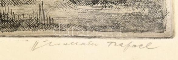 Ábrahám Rafael (1929-): Vízpart. Rézkarc, papír, jelzett. Üvegezett fakeretben. 28x22 cm