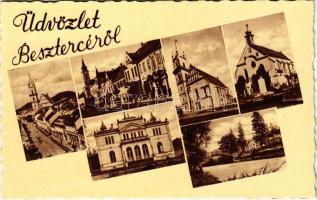 Beszterce, Bistritz, Bistrita; mozaiklap / multi-view postcard