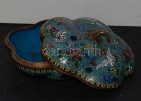 XIX. sz vége: Zománcos bonbonnier 13 cm széles