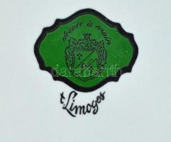 Limoges porcleán mokkás csésze és alj, 6 db.+ cukordoboz. Levonóképes, aranyozott. Minimális karcokk...