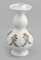 Wallendorf porcelán gyertyatartó. Kézzel festett, jelzett, hibátlan 14 cm