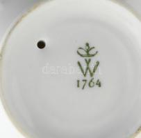 Wallendorf porcelán gyertyatartó. Kézzel festett, jelzett, hibátlan 14 cm
