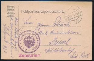 1915 Tábori posta levelezőlap / Field postcard "K.u.k. 4. Regiment der Tiroler Kaiserjäger" + "EP 323"